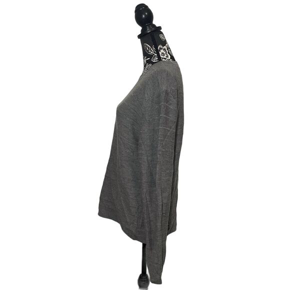 Saks Fifth Avenue Sweater 100% Merino Wool Textured Knit Pullover Gray Size XL - Picture 5 of 8